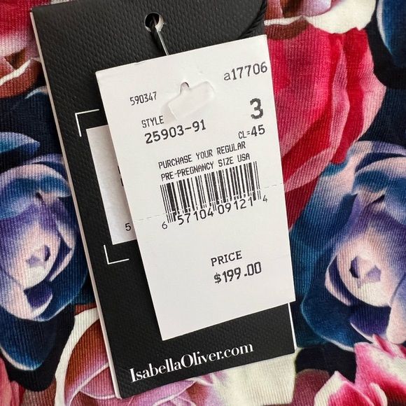 NWT Isabella Oliver for A Pea in the Pod pink floral 3/4 sleeve dress. US Sz… - Picture 7 of 7